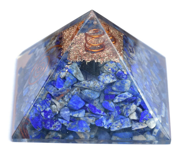 Lapis Lazuli Orgonite Pyramid 2.5 Inches - Healing Crystals India