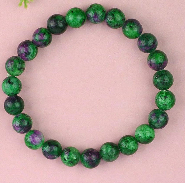 Ruby Zoisite Bracelet 8 mm - Healing Crystals India