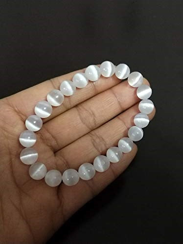 White Selenite Bracelet 10 mm - Healing Crystals India