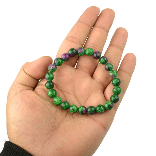 Ruby Zoisite Bracelet 8 mm - Healing Crystals India