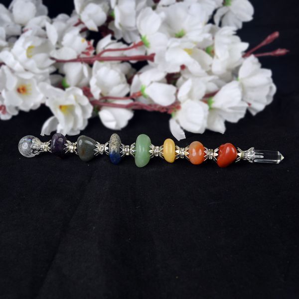 Seven Chakra Tumble Wand 6 Inches - Healing Crystals India