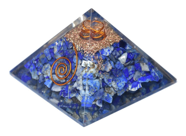 Lapis Lazuli Orgonite Pyramid 2.5 Inches - Healing Crystals India