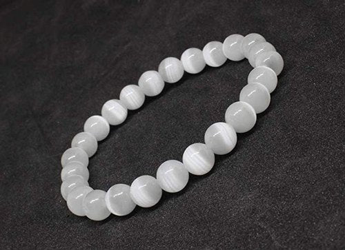 White Selenite Bracelet 10 mm - Healing Crystals India