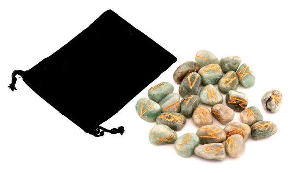 Green Aventurine Tumbled Runes - Healing Crystals India