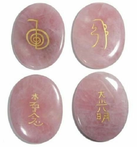 Buy Certified Rose Quartz Oval Reiki Set