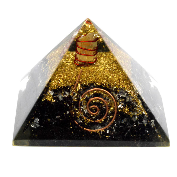 Black Tourmaline Orgone Pyramid 2 Inches - Healing Crystals India