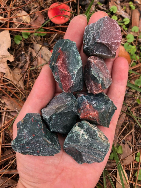 Blood Stone 10 Piece Raw Stone 2 Inches - Healing Crystals India