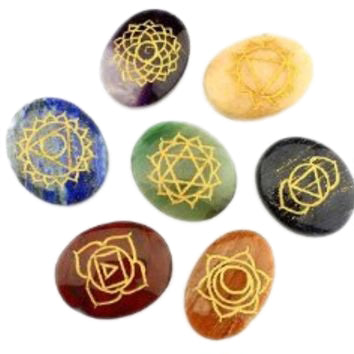 Oval Seven Chakra Set - Healing Crystals India