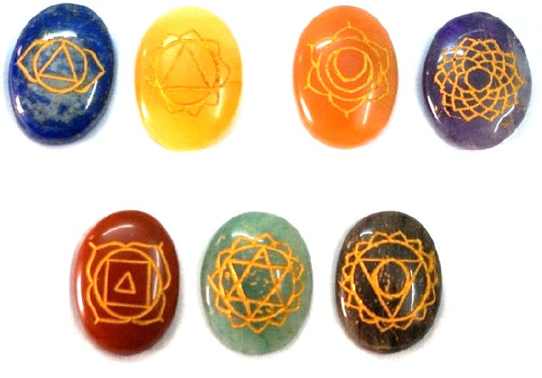 Oval Seven Chakra Set - Healing Crystals India