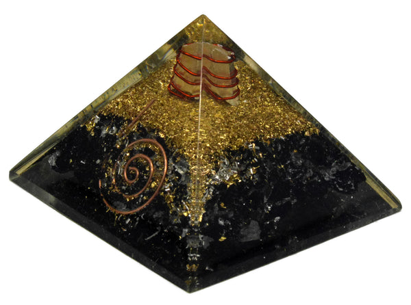Black Tourmaline Orgone Pyramid 2 Inches - Healing Crystals India