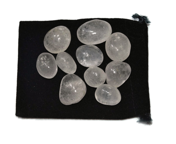 Crystal Quartz 10 Piece Tumbled - Healing Crystals India