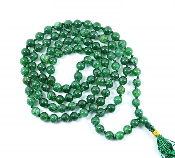 Green Aventurine Jape Mala 108 Beads - Healing Crystals India