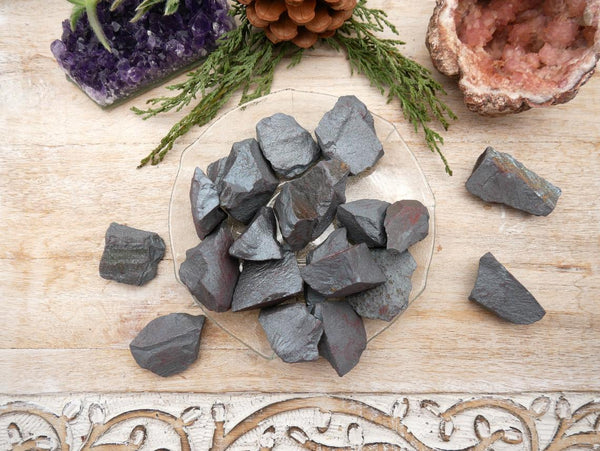 Hematite 5 Piece Raw Stone 2 Inches - Healing Crystals India