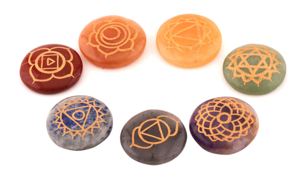 Round Seven Chakra Set - Healing Crystals India