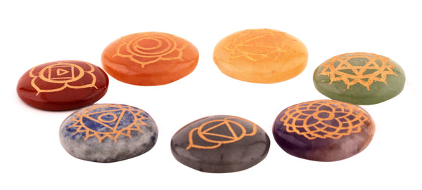 Round Seven Chakra Set - Healing Crystals India