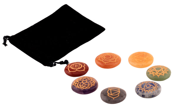 Round Seven Chakra Set - Healing Crystals India