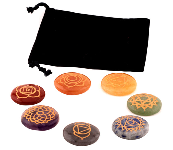 Round Seven Chakra Set - Healing Crystals India