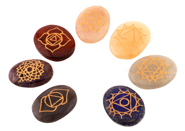 Oval Seven Chakra Set - Healing Crystals India