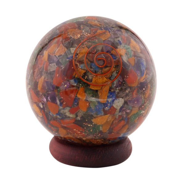 Seven Chakra Orgone Mix Sphere 2 Inches - Healing Crystals India