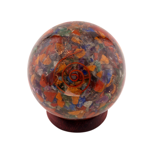 Seven Chakra Orgone Mix Sphere 2 Inches - Healing Crystals India