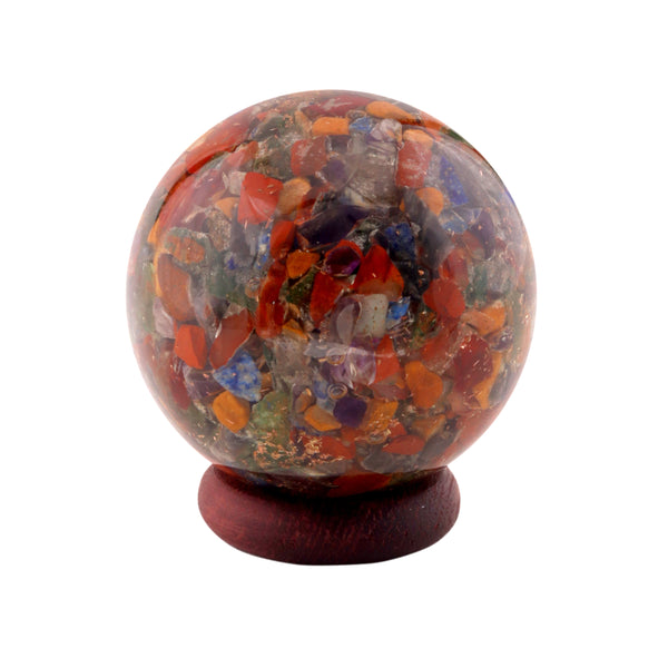 Seven Chakra Orgone Mix Sphere 2 Inches - Healing Crystals India