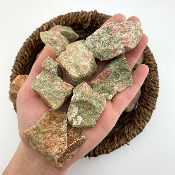 Unakite 3 Piece Raw Stone 2 Inches - Healing Crystals India