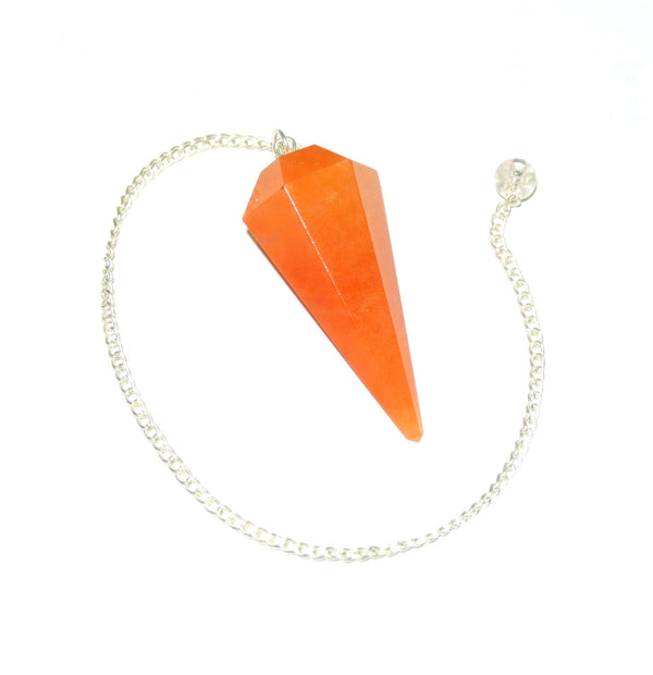 Buy Natural Red Aventurine 6 Faceted Pendulum