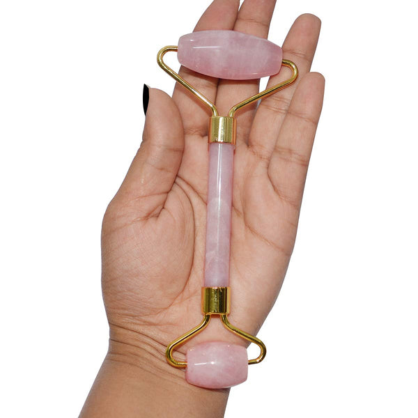 Rose Quartz Massage Roller 5 Inches - Healing Crystals India